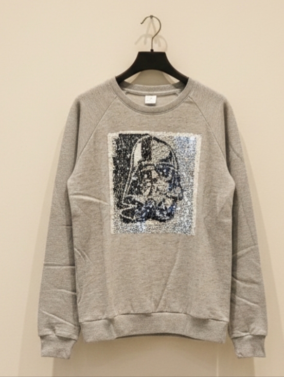 Freeze Tops - Grey Kid’s Sequin Graphic Crewneck Sweater